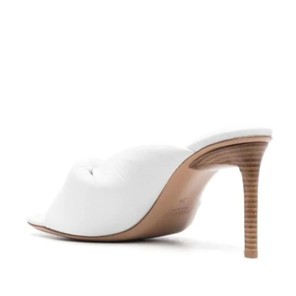 Jacquemus Bagnu White Leather Heels Size 7.5